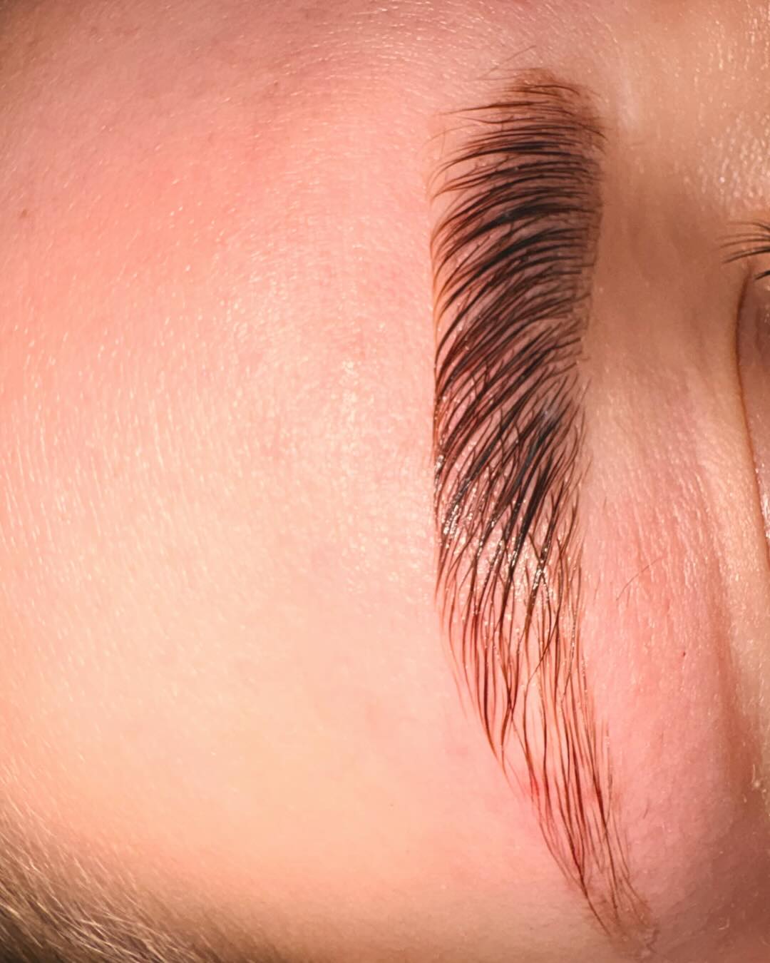 Gelamineerde wenkbrauwen close-up