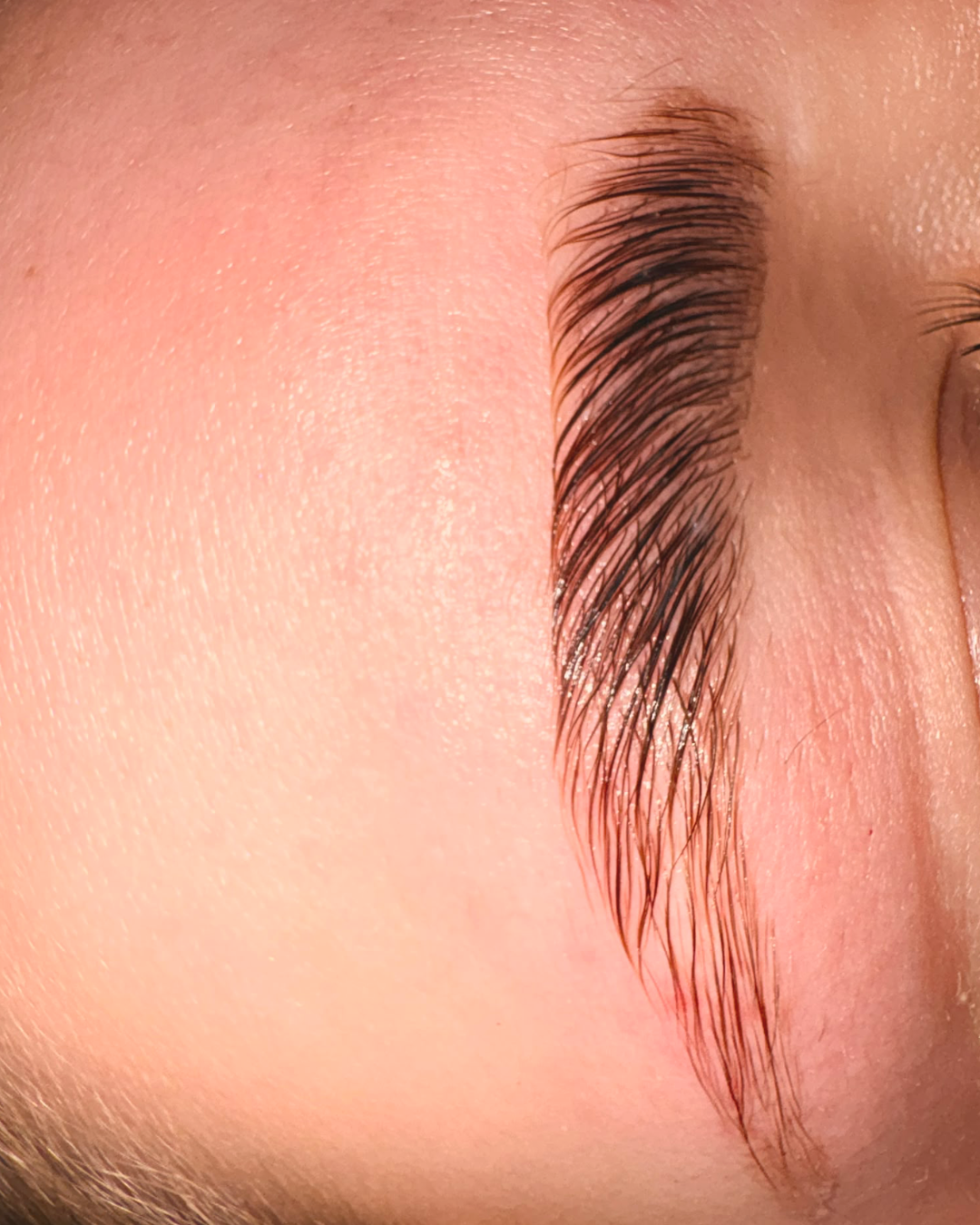 Gelamineerde wenkbrauwen close-up